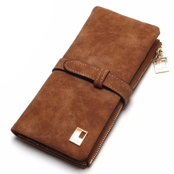 Drawstring Nubuck Leather Wallet