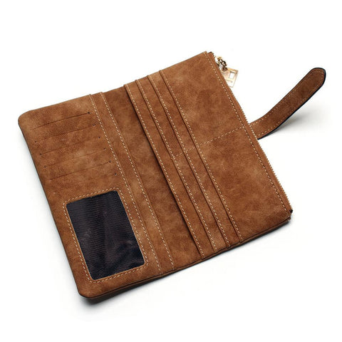 Drawstring Nubuck Leather Wallet