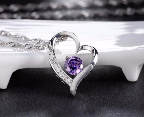 Love Heart Shape Silver Necklace